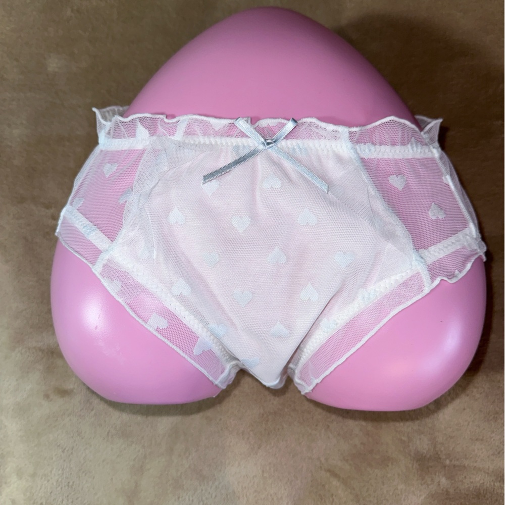 Light green Full 3 way coverage Menstrual Panties Sheer side mesh with ruffles…